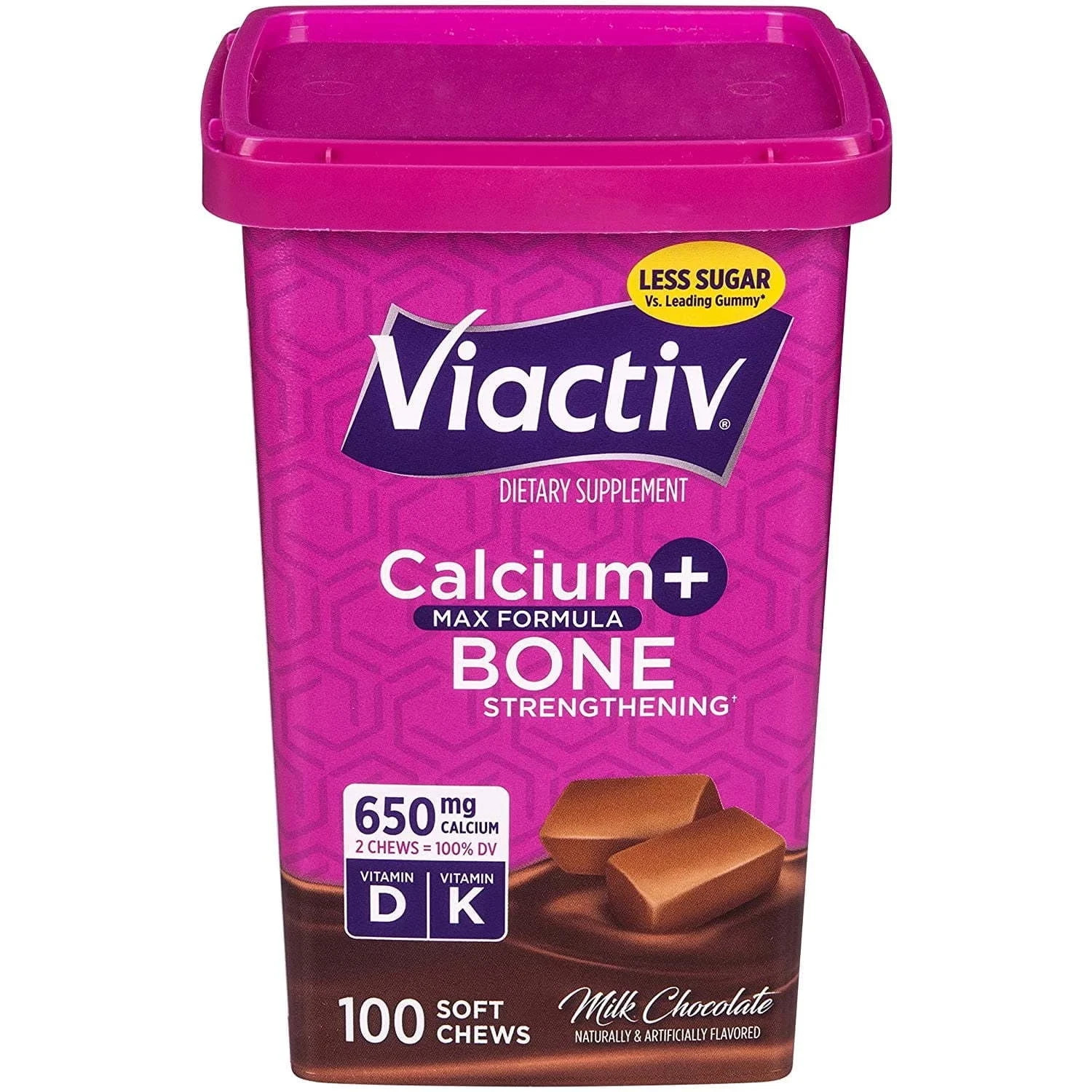 Viactiv Calcium + Vitamin D3 Supplement Soft Chews, Milk Chocolate, Calcium for
