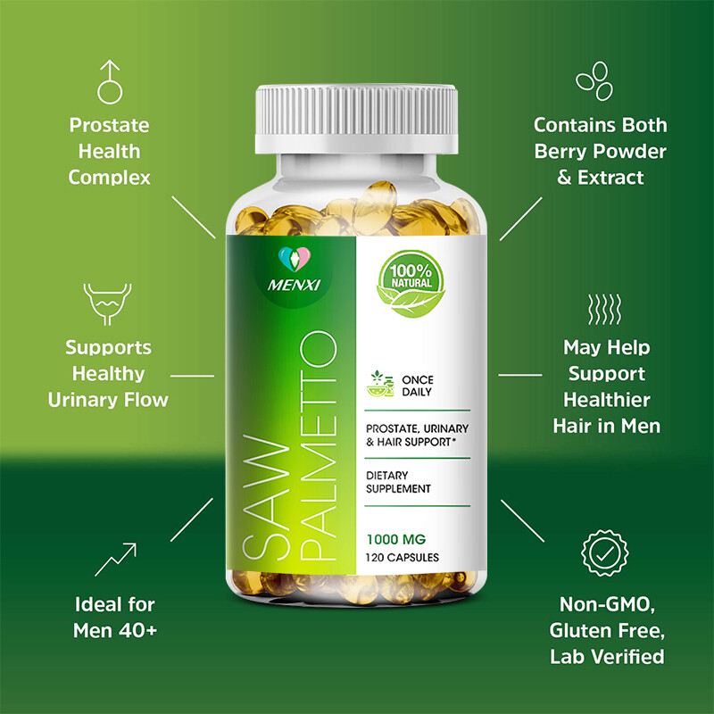 1-4×120pc Saw Palmetto 1000mg-Premium Prostate Health Support Supplement for Men