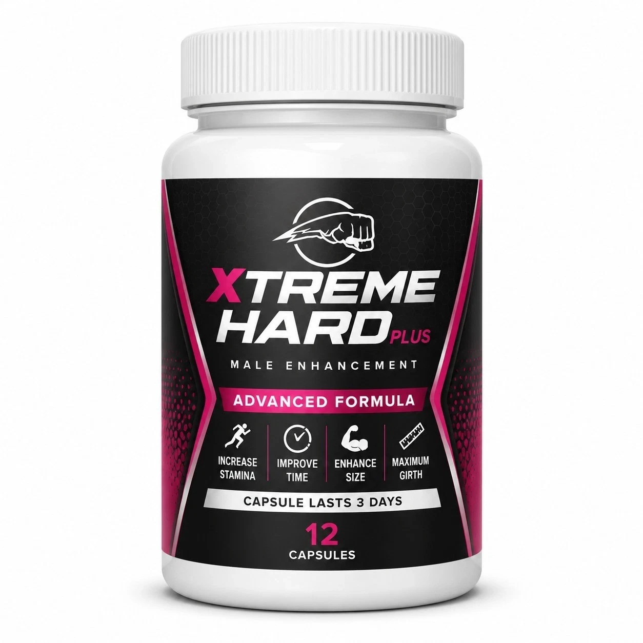 XTREME HARD Plus Male Enhancement Advanced Formula 12 Capsules Pack of 2
