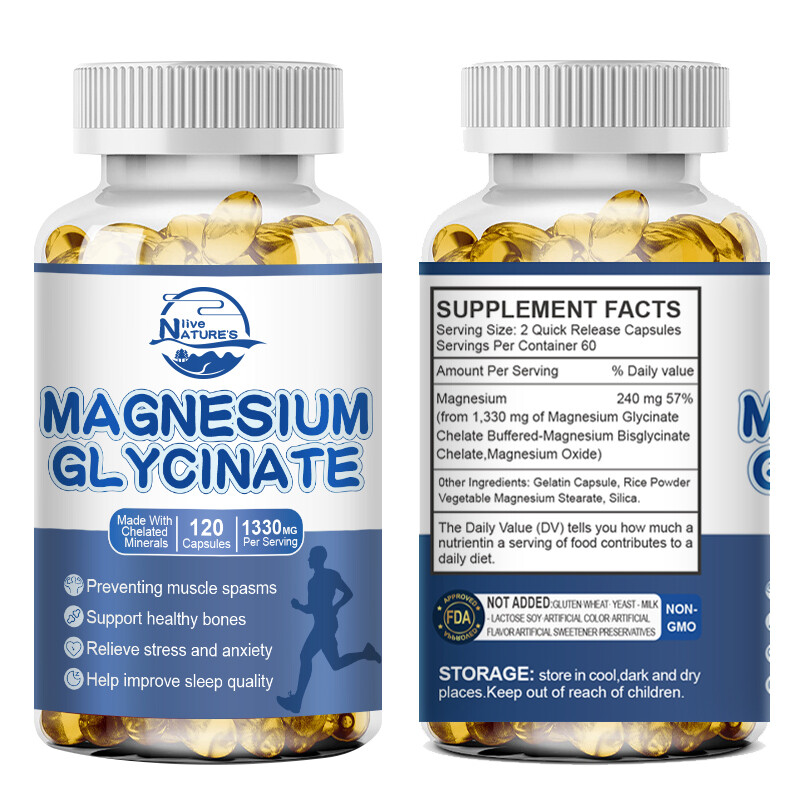 Magnesium Glycinate Complex 120/240/480 Capsule High Absorption Magnesium 1330mg