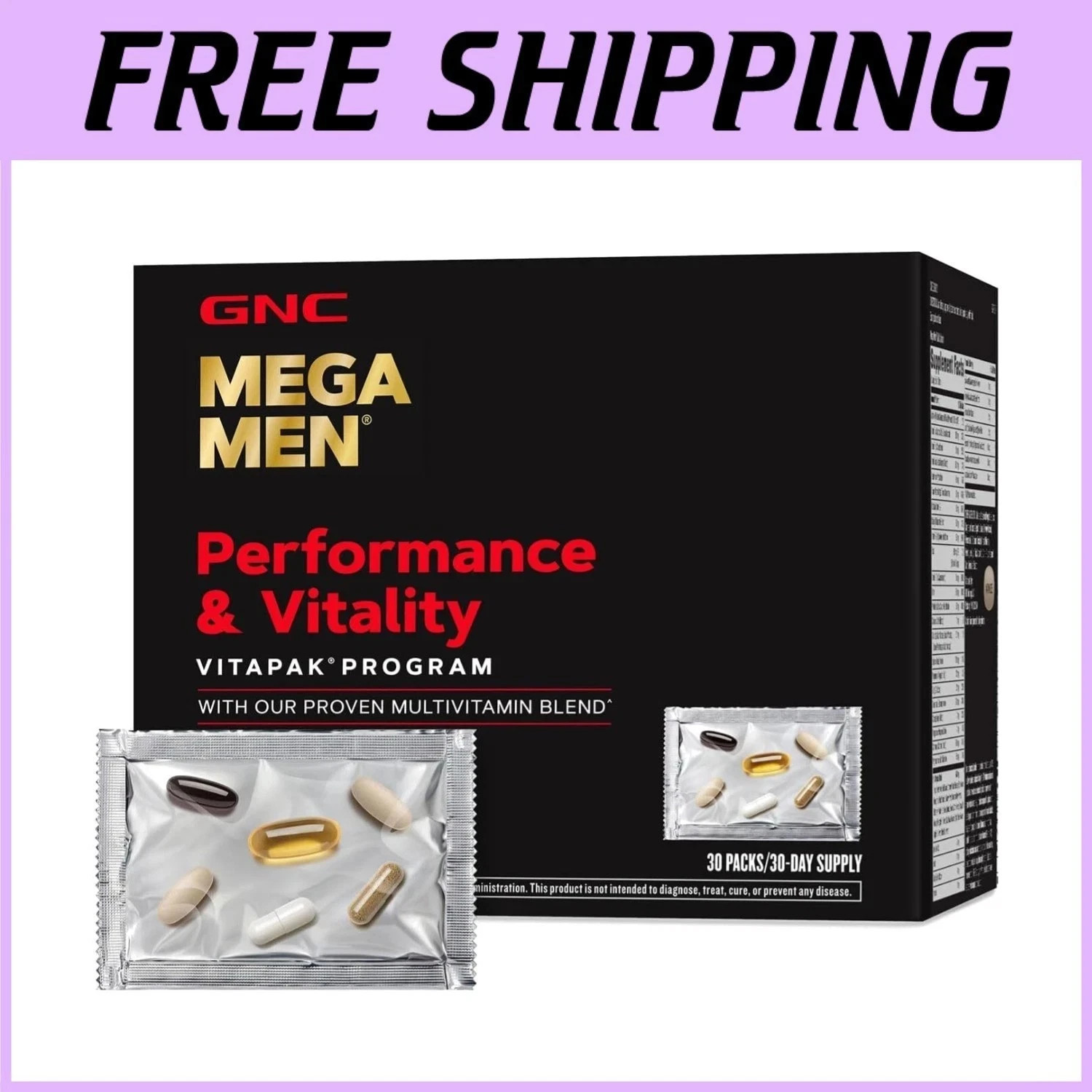 GNC Mega Men Performance and Vitality Vitapak Program 30 Count EXP 07/26