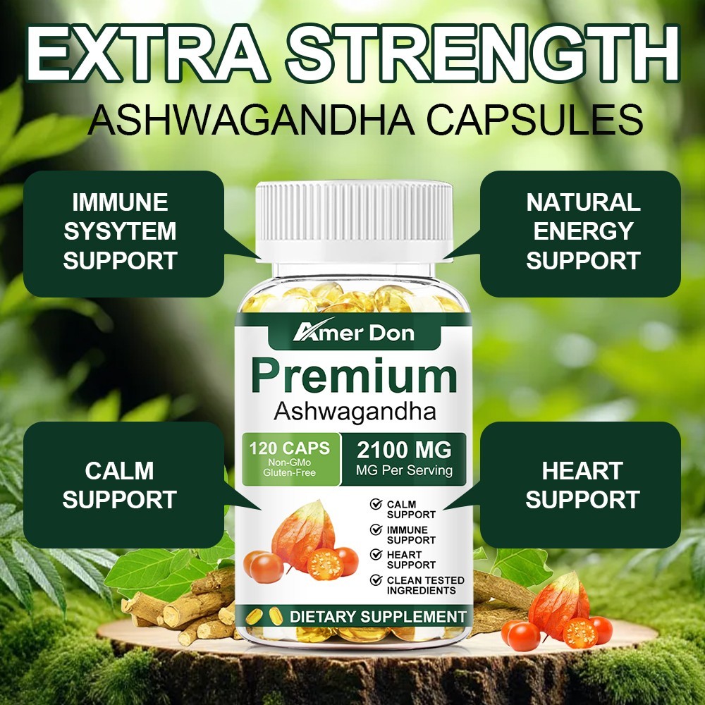 Ashwagandha Supplements Extra Strength Ashwagandha Capsules with 2100mg, 120 ct