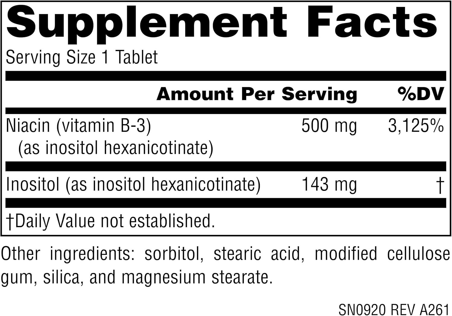 500 mg Unflavored Niacin B-3 – 30 Gluten-Free Tablets for Energy & Heart Support