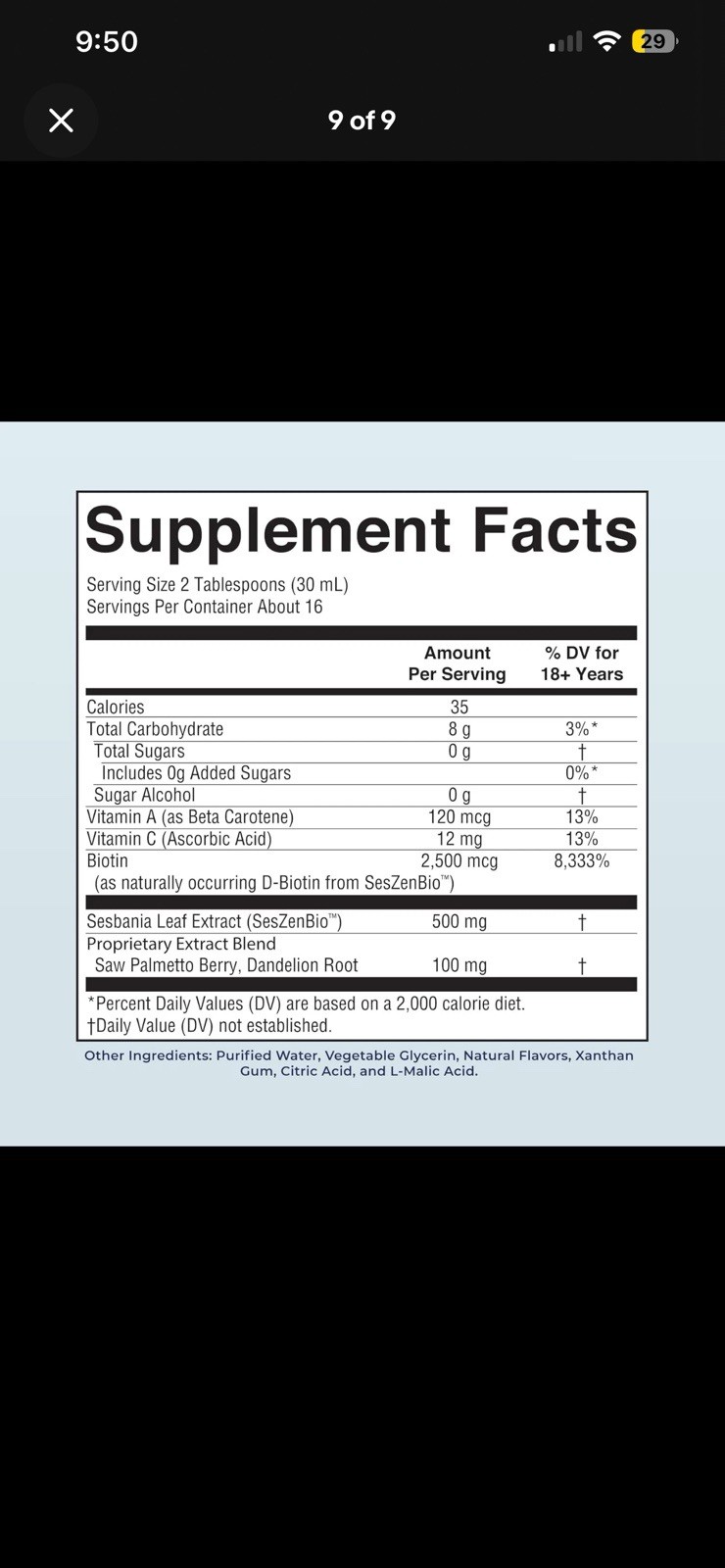 MARYRUTH’S Daily Liquid Hair Formula | With 500 mg SesZenBio™ + 2,500 mcg Biotin
