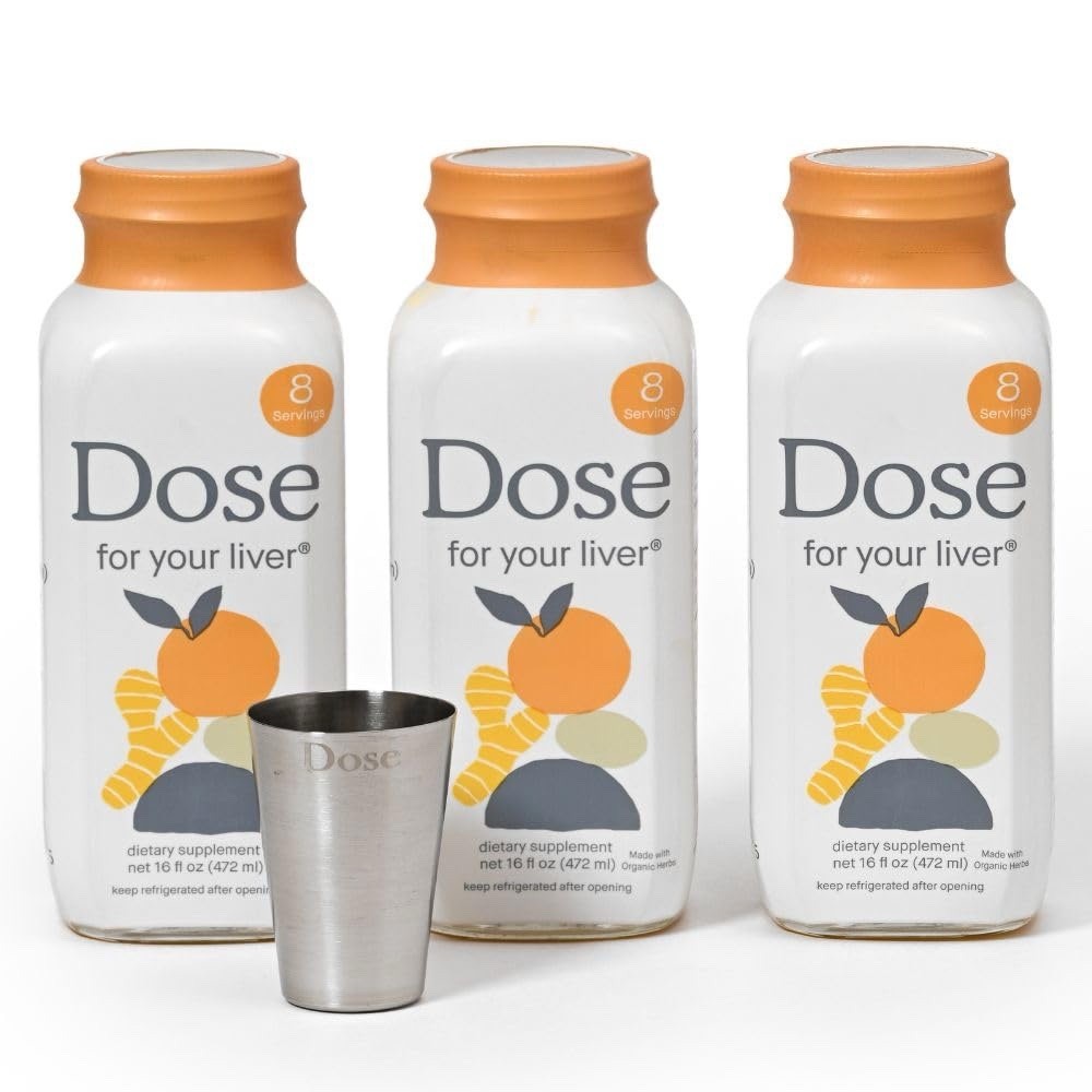 DOSE For Your Liver Orange Ginger 16oz Bottles, 12-Pack