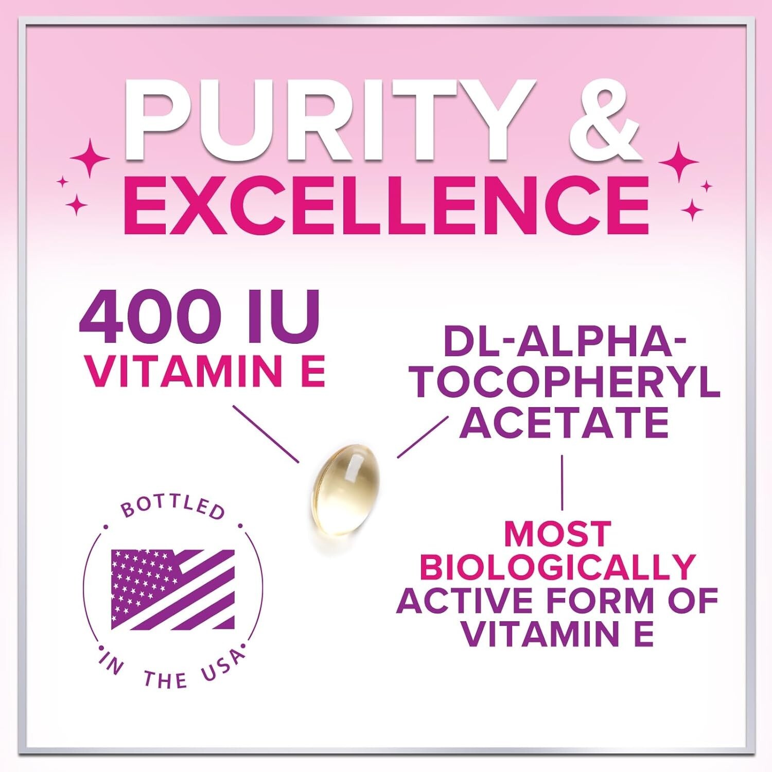 E Vitamin for Women and Men – 180 mg (400 IU) dl-Alpha Powerful Antioxidant