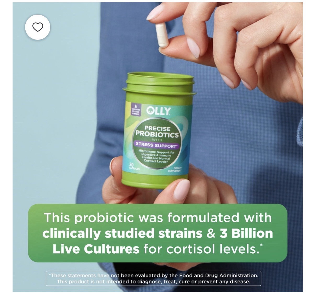 OLLY Precise Probiotics with Stress Support Dietary Supplement..