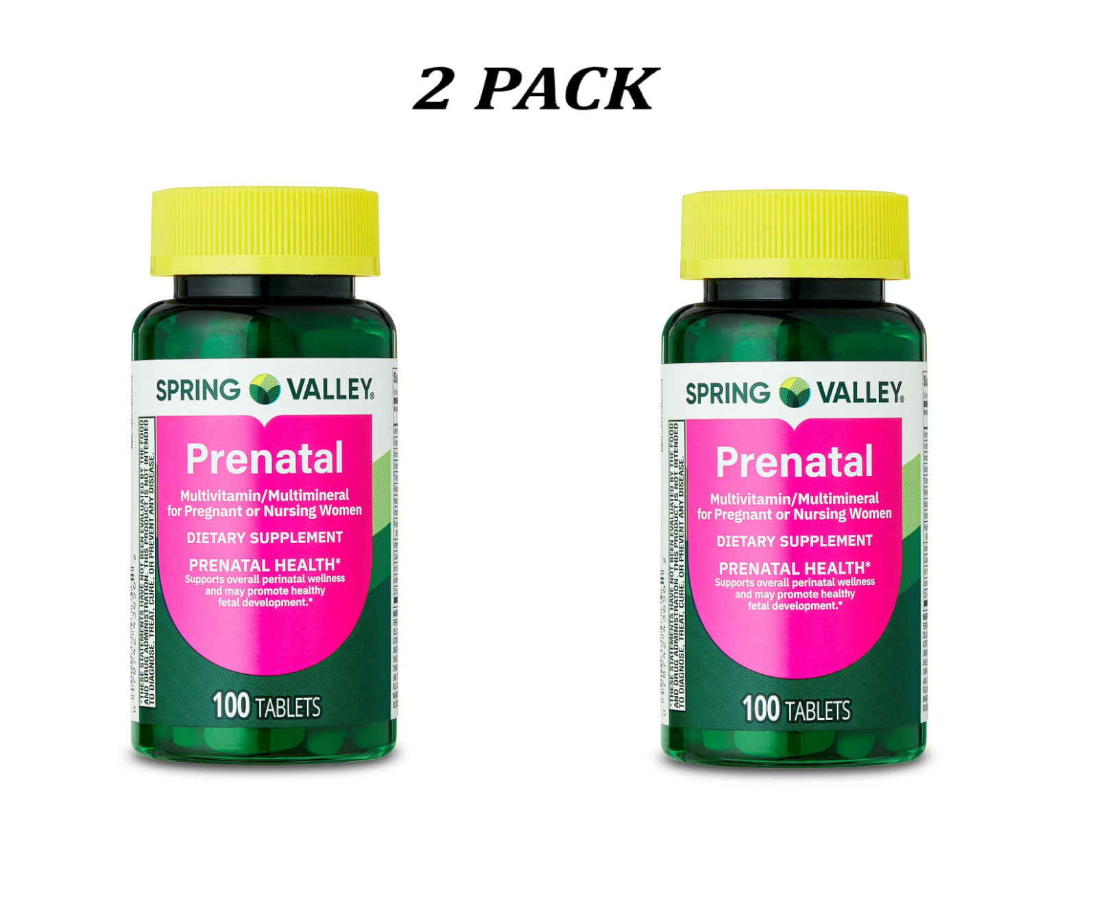 2 PK- Spring Valley Prenatal Multivitamin & Multimineral Tablets Women, 100 Ct.