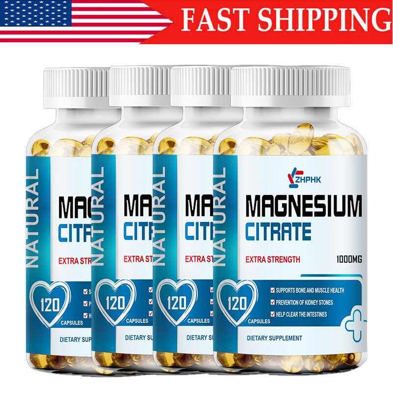 Magnesium Citrate 1000mg per Serving – 120/240/480 Vegetarian Capsules (Provide