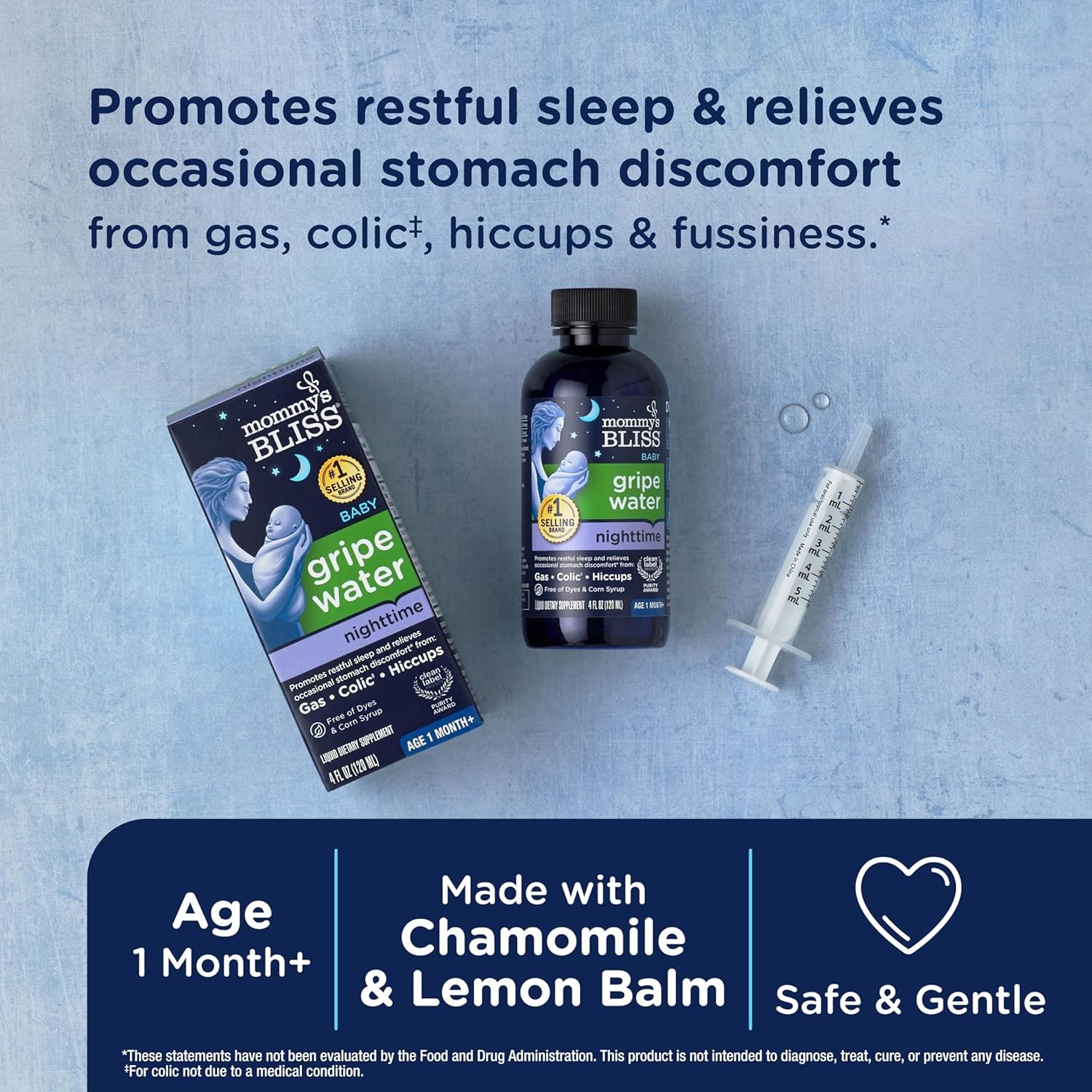 Mommy’s Bliss, Bottle, Mommy’s Bliss Night Time Gripe Water for Baby’s Tummy Tro