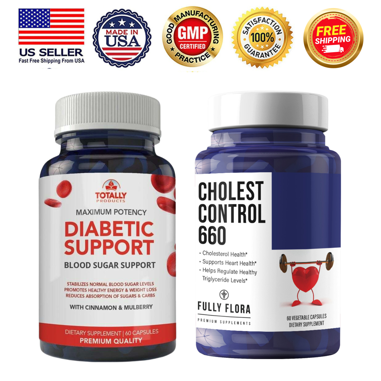 Glucose Balance Weight Management & Cholesterol Support Heart Supplement 60 Caps