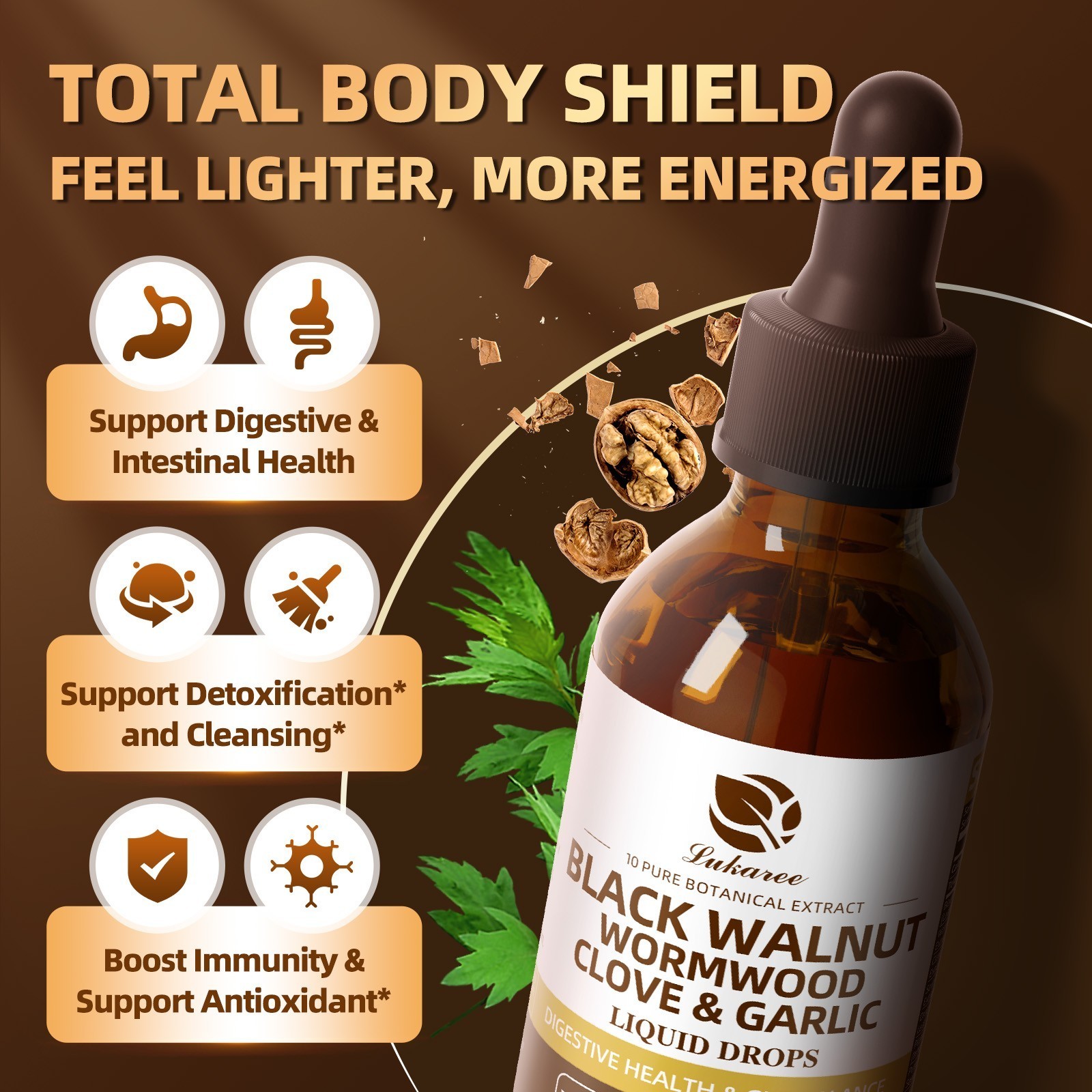 Parasite Cleanse Tincture/Extract-Wormwood, Black Walnut Hull, Clove, 2 fl oz