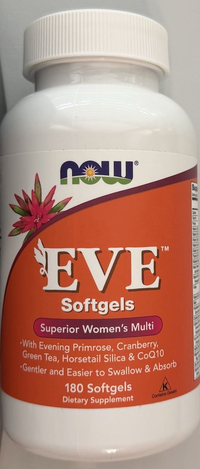 NOW Foods Supplements, Eve™ Women’s Multivitamin Evening Primrose 180 Softgels