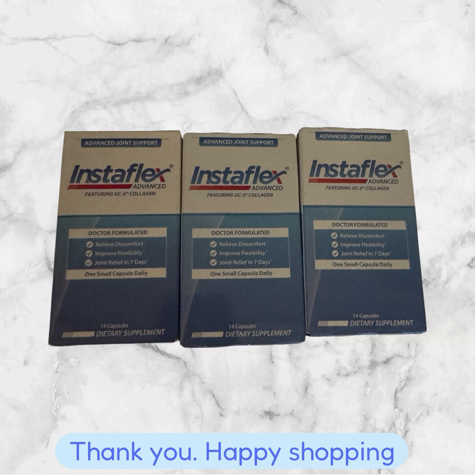 FOR 3 Instaflex Advanced Joint Support 14+14+14= total 42 caps NEW FREE SHIPPING