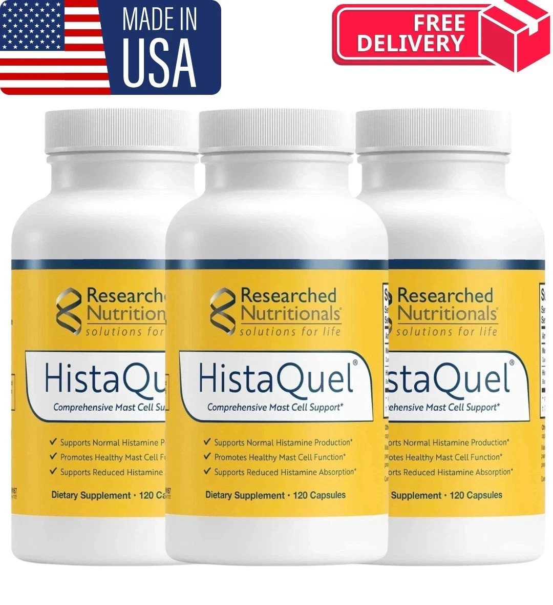 Pack of 3 HistaQuel Mast Cell & Histamine Support Capsules | 120