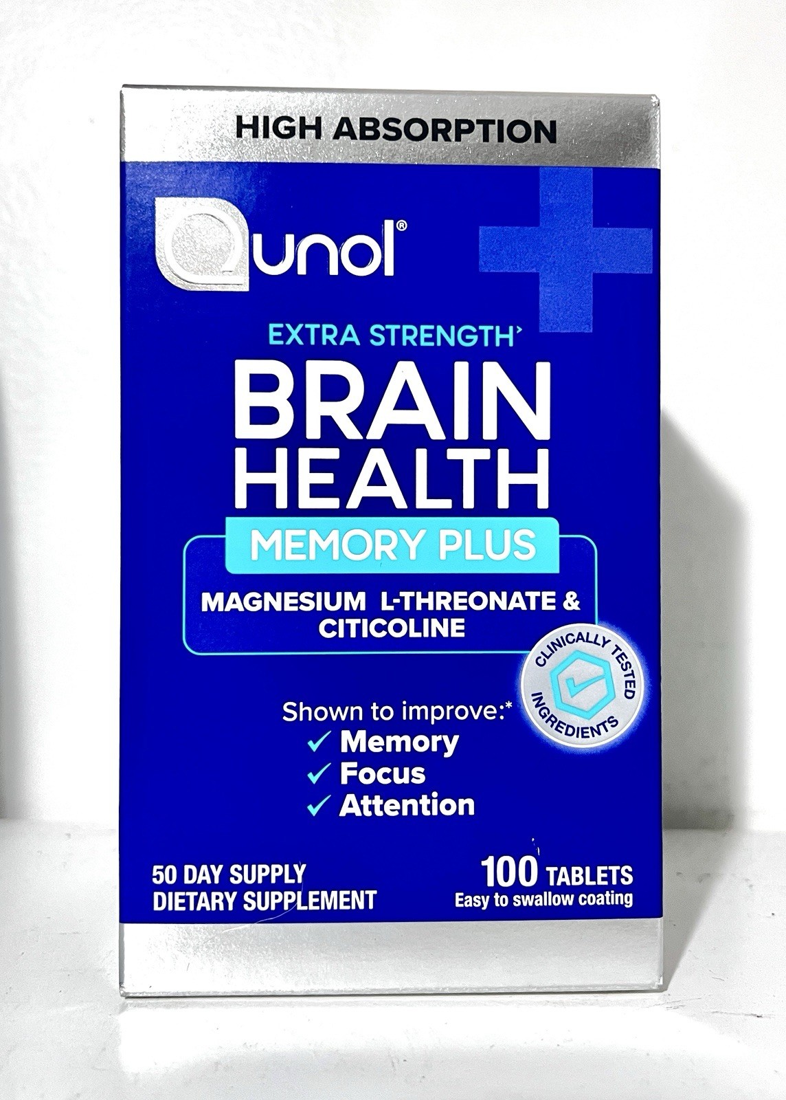NEW Qunol Extra Strength Brain Health Memory Plus 100 Count EXP 08/2027
