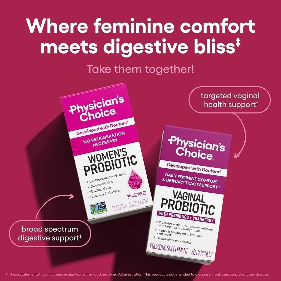 Physician’s Formula Organic Womens Probiotics 50 Billion CFU + Prebiotics 60 Cap