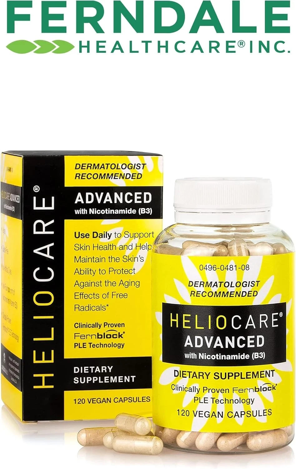HELIOCARE Advanced Nicotinamide B3 Capsules – Vegan Skin Health Supplement 120 C