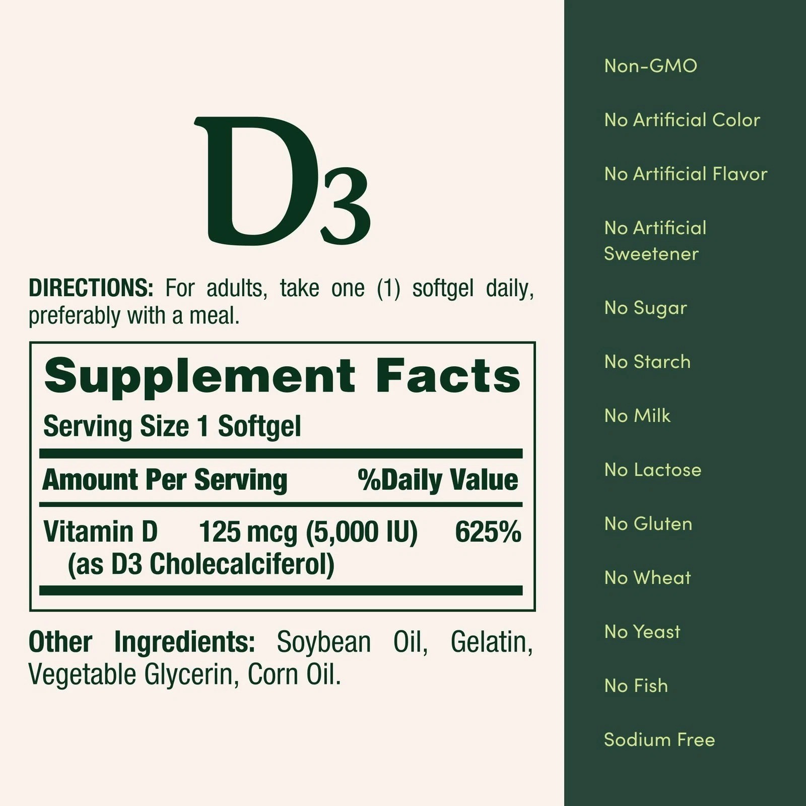 Nature’s Bounty Vitamin D3 5000 IU Softgels, Rapid Release, Immune 150 Count