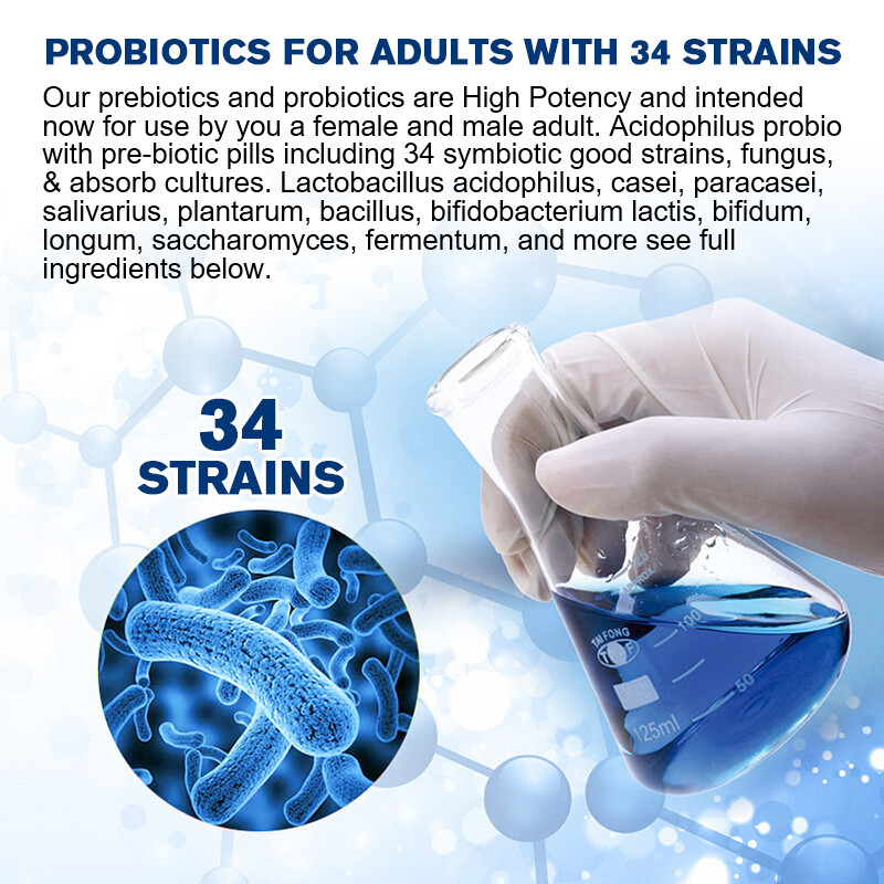 120Pcs Raw Probiotic Enzyme Capsules 100 Billion CFU Digestive Health Supplement