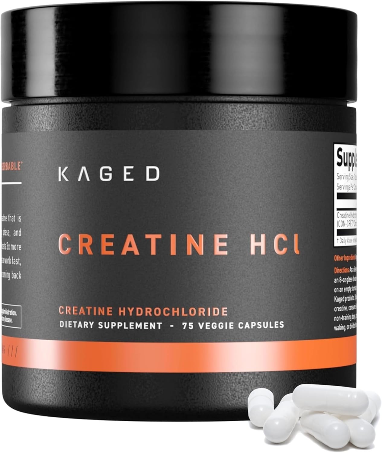 Kaged Creatine Hcl 750Mg Premium Soluble Nutritional Supplement 75 Capsules