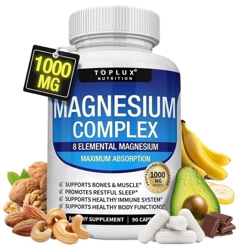 magnesium, Magnesium of 8-element Complex,1000mg Gluten Free Non GMO 90 Capsules