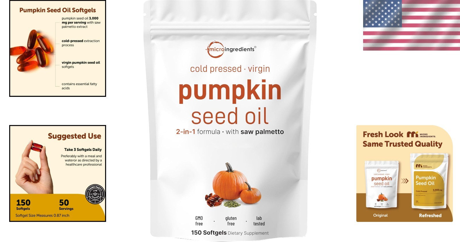 Dual Action Pumpkin Seed Oil & Saw Palmetto – 150 Softgels for Immune Support