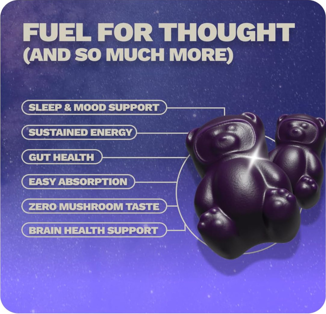Grüns Nutrops Lions Mane Mushroom Gummies for Adults, Functional Nootropics, Her