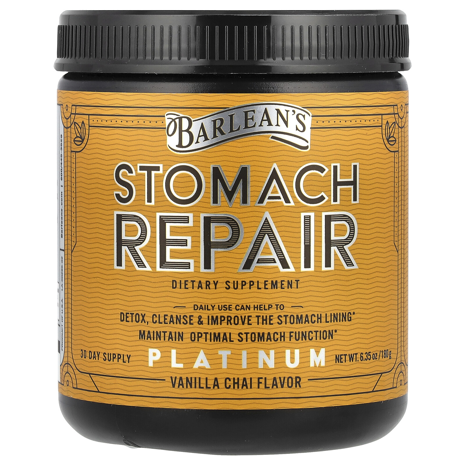 Barlean s Stomach Repair Vanilla Chai 6 35 oz 180 g Gluten-Free , Sugar-Free