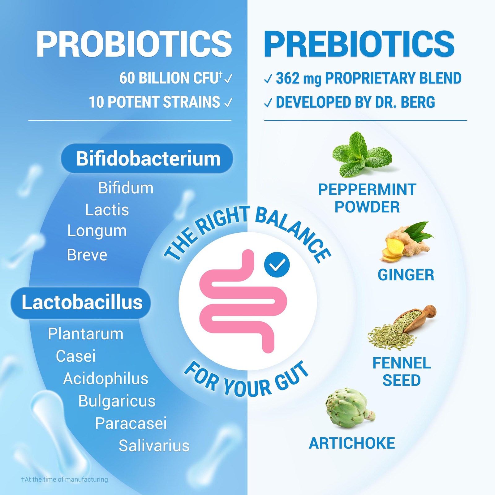 Dr. Berg Probiotic Supplement (60 Billion CFUs) – Helps Ease Occasional Const…