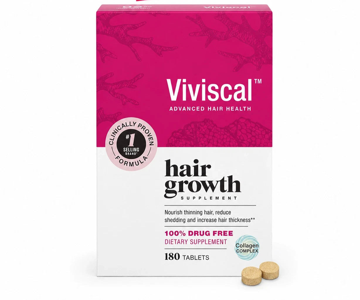 VIVISCAL Hair Growth Supplement for Women 180 Tablets – 3 Month Supply