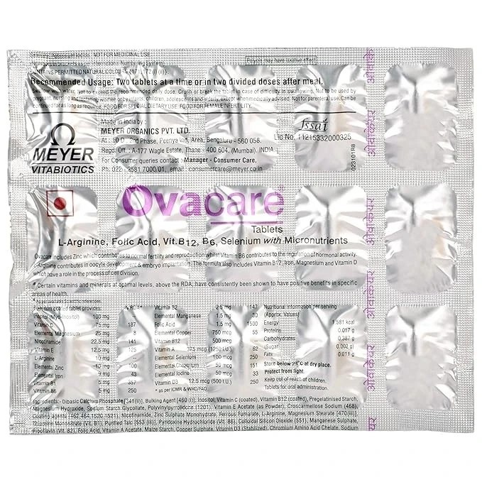 Ovacare Tablet strip of 15 tablets – Estimated delivery 5-7 DAYS