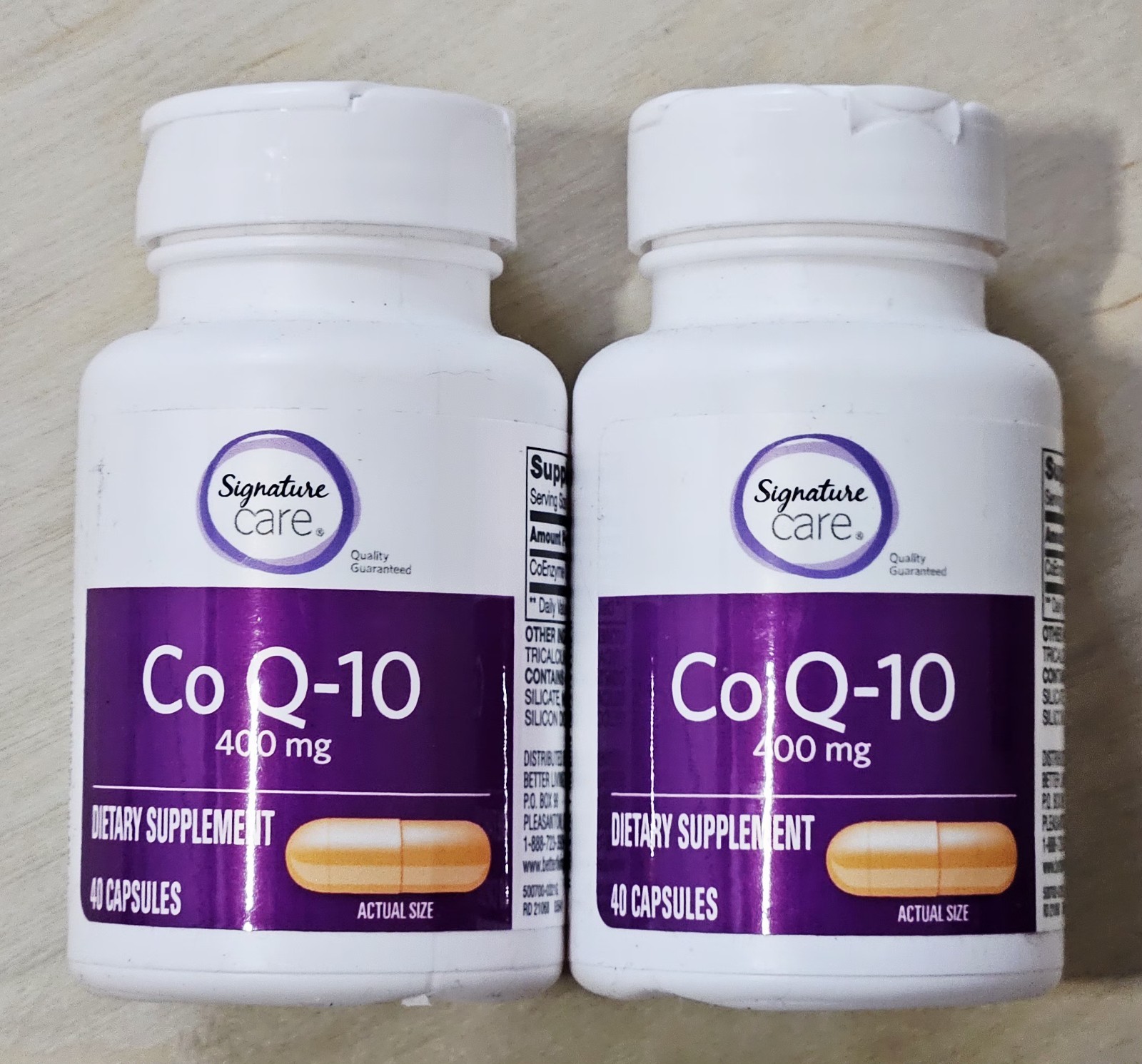 (×2) CO Q10 Enzyme 400mg Boost Energy & Heart Health 40 Ct. Signature CARE 08/27