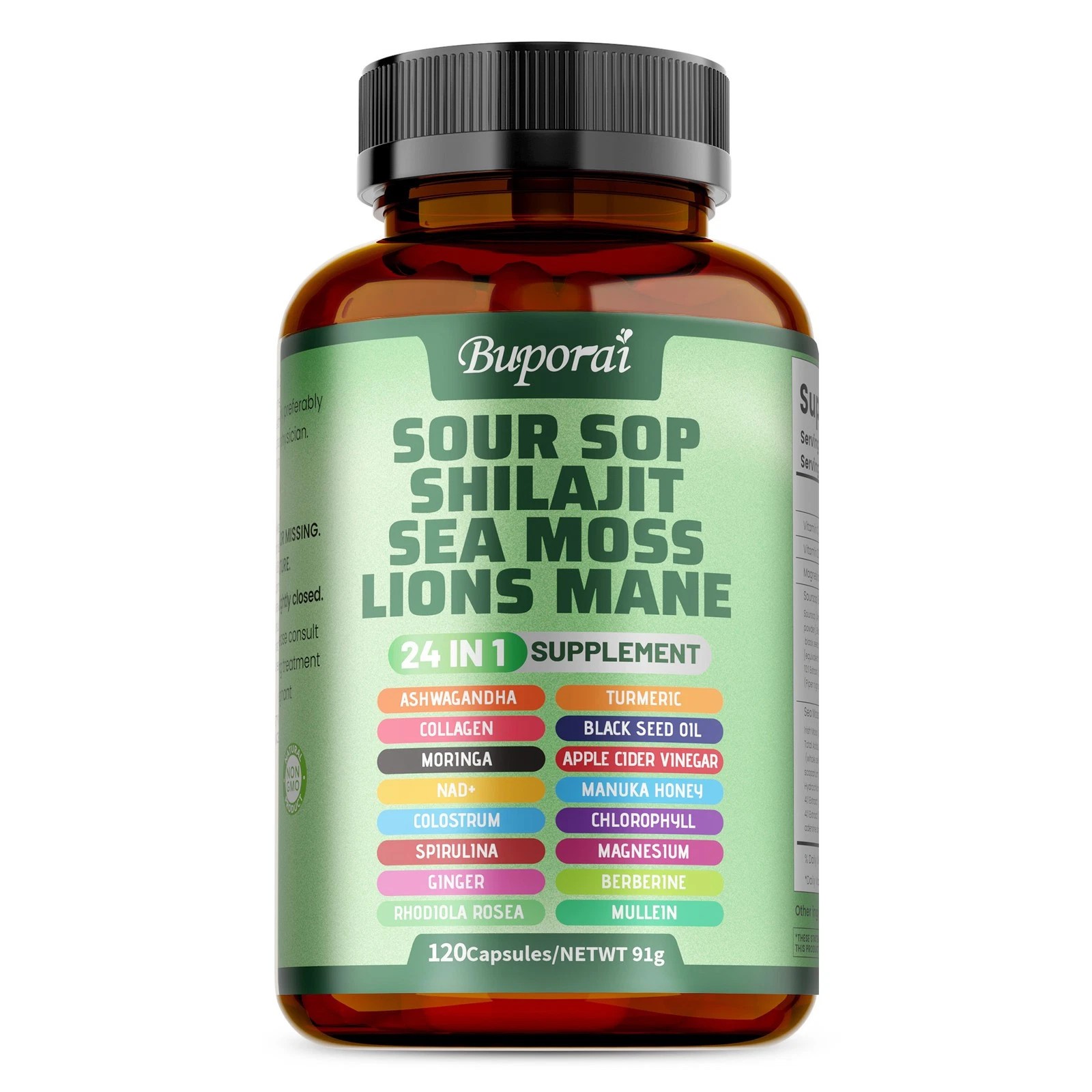 24-in-1 Soursop Shilajit Sea Moss Lion’s Mane – Antioxidants, Joint, Skin Health