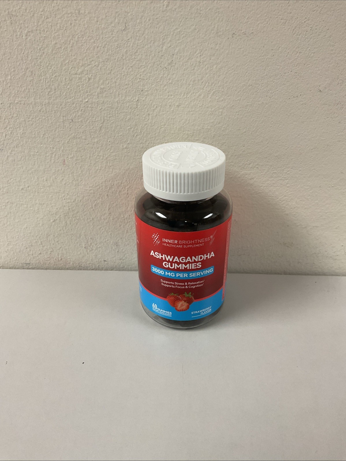 *Inner Brightness Ashwagandha Gummies 60ct, Strawberry, Exp 12/26, B74-98