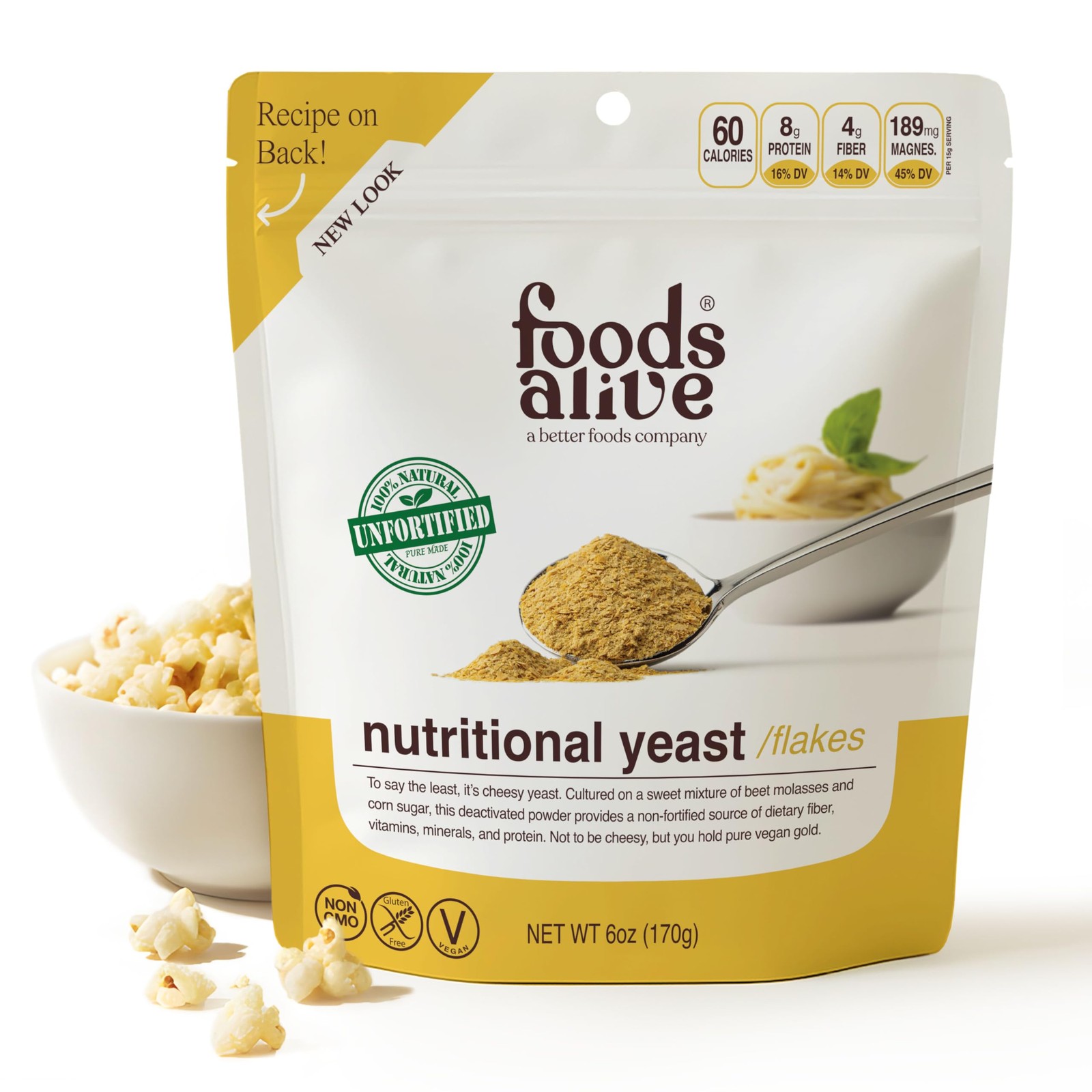 Nutritional Flakes (6oz) | Premium Non-Fortified, Plant Based Protein, Keto, …