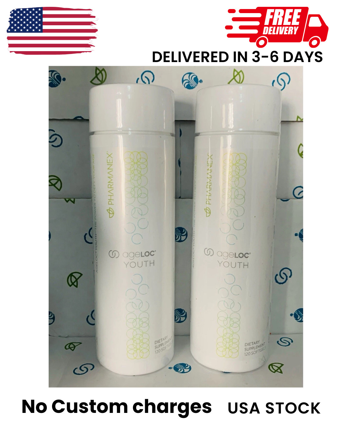 2 X Nuskin Nu Skin Pharmanex ageLOC Youth Y-Span 120 Softgels