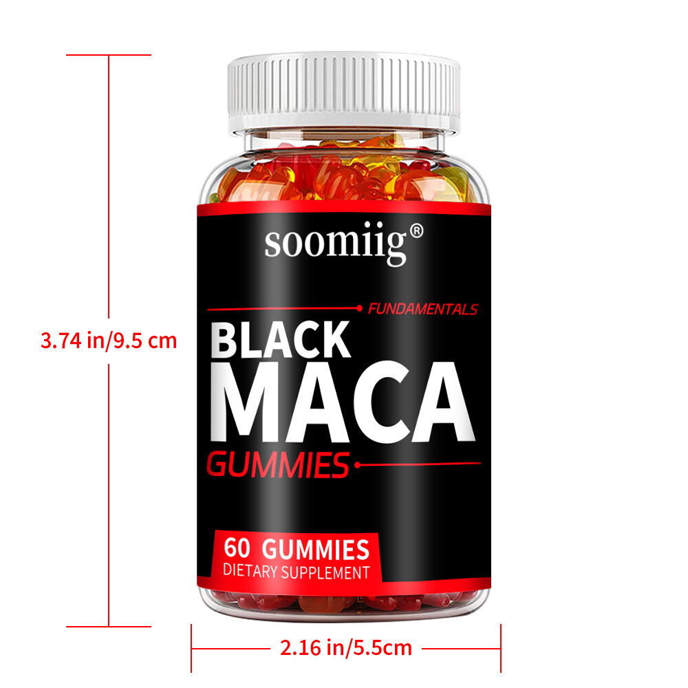 Black Maca Gummies Male Enhancement Stamina Gummies for Men Performance