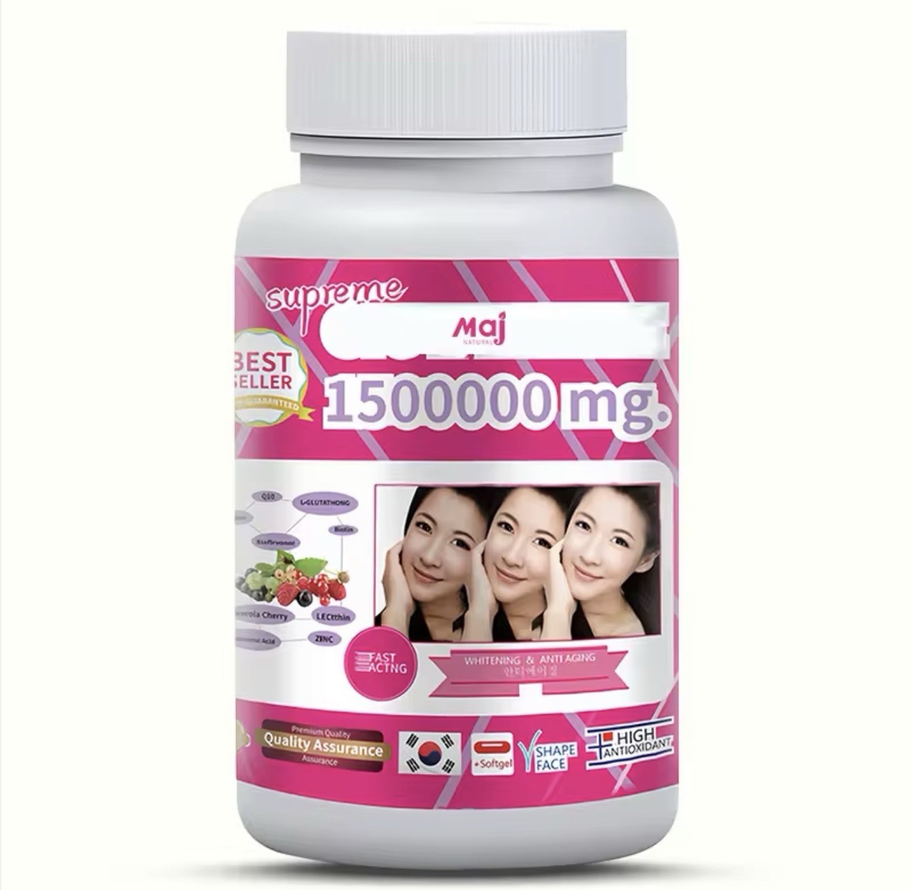Maj Supreme Glutathione 1500000mg Whitening Softgels Anti-Aging Supplement