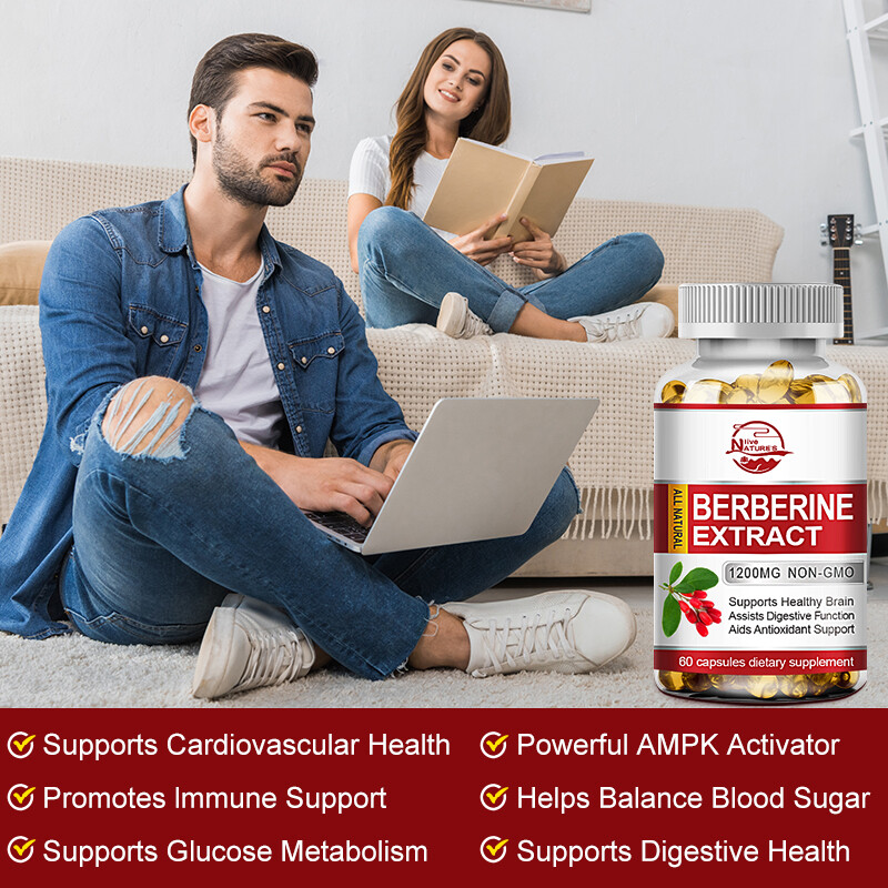 Berberine HCL 1200mg Cholesterol Blood Sugar Health General Wellness 10/60/120PC