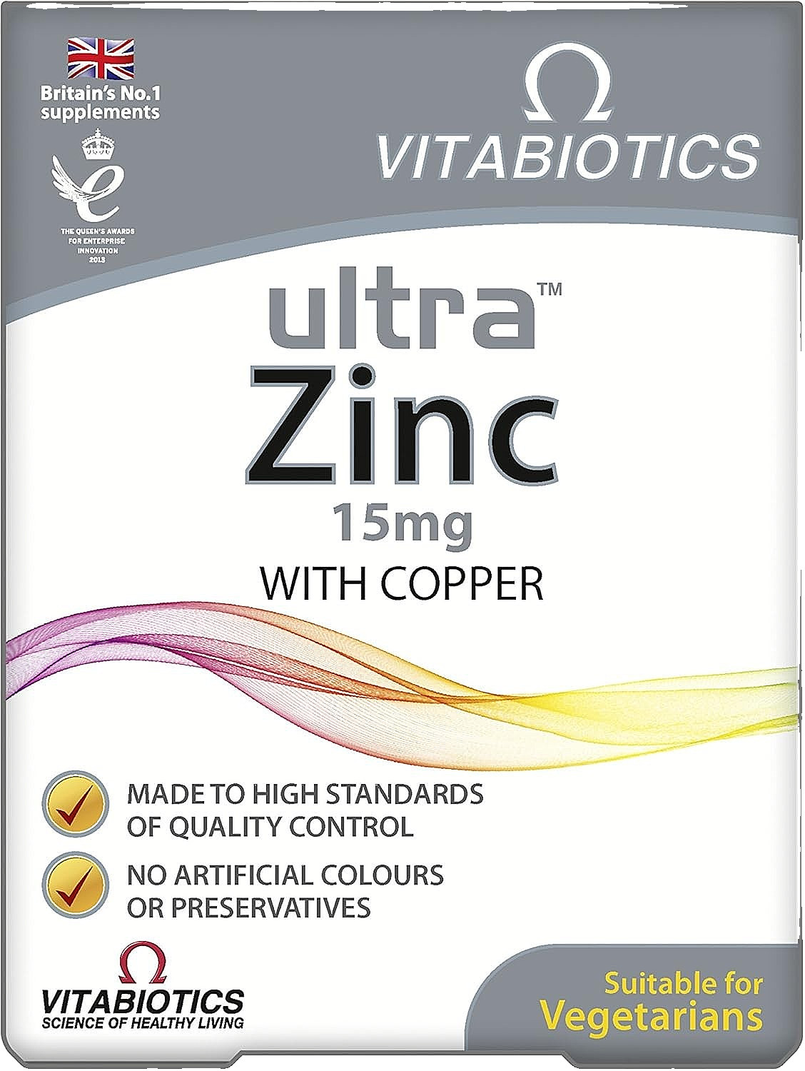 2x Vitabiotics Ultra Zinc 15mg with Copper – 120 Tablets Exp 06/2029