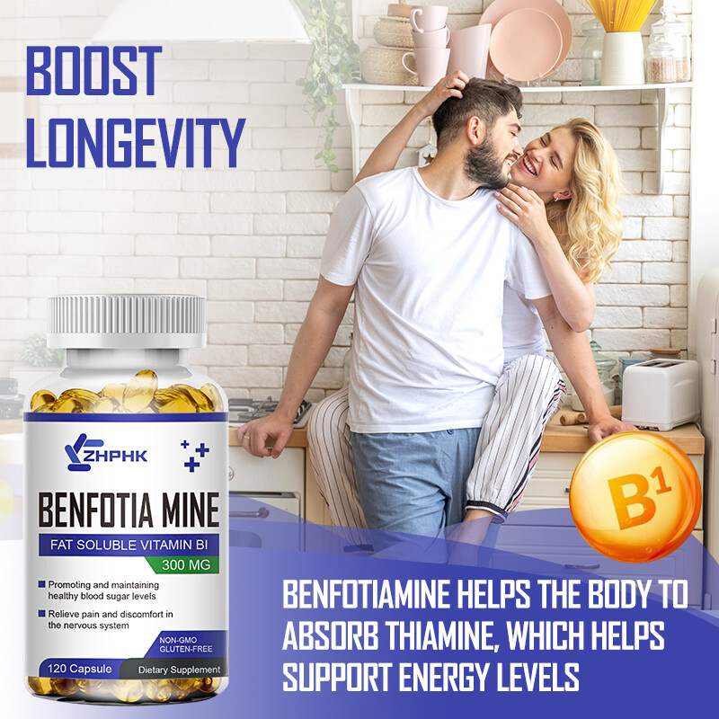 Benfotiamine 300mg, 120/240/480 Veg Capsules, Fat Soluble Thiamine Vitamin B1