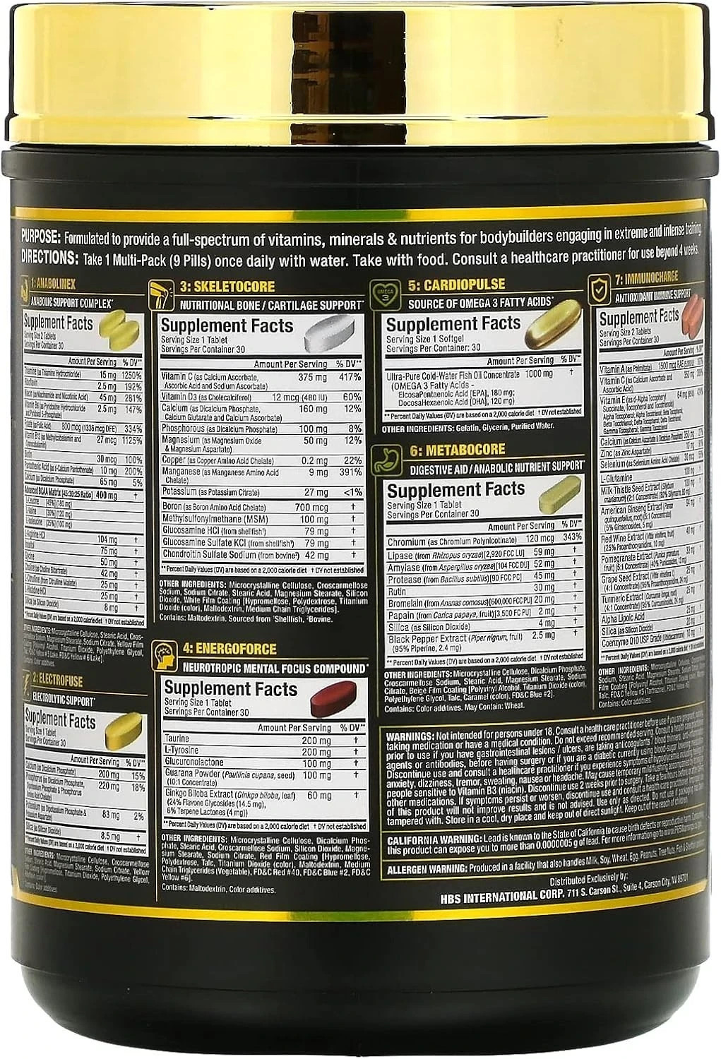 Allmax Nutrition Vitastack 7-Function Nutrients & Multi-Vitamin – 30 Multi-Pack