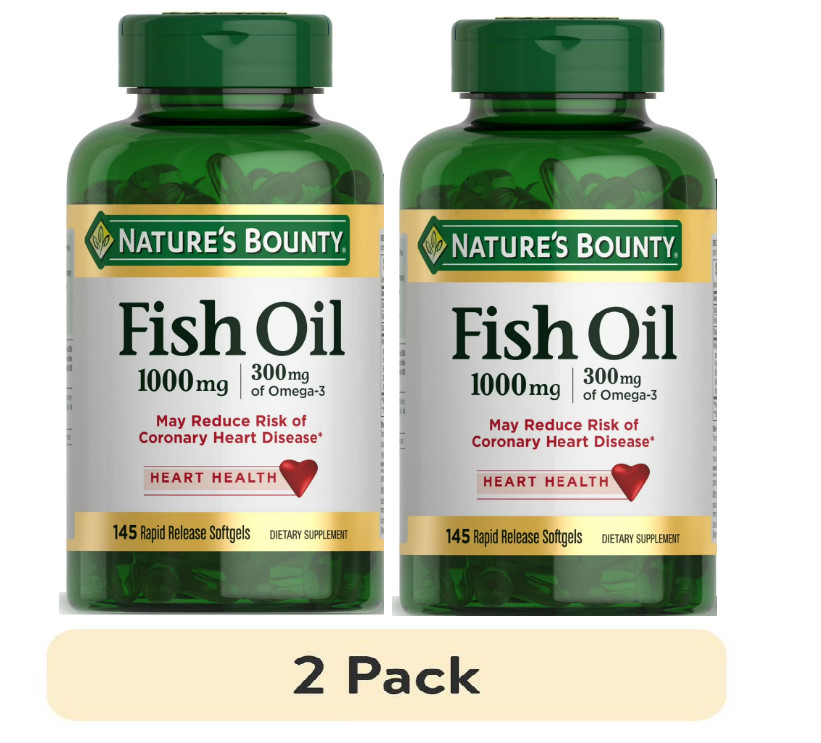 Nature’s Bounty Fish Oil 1000 mg, Odorless, 290 Coated Softgels