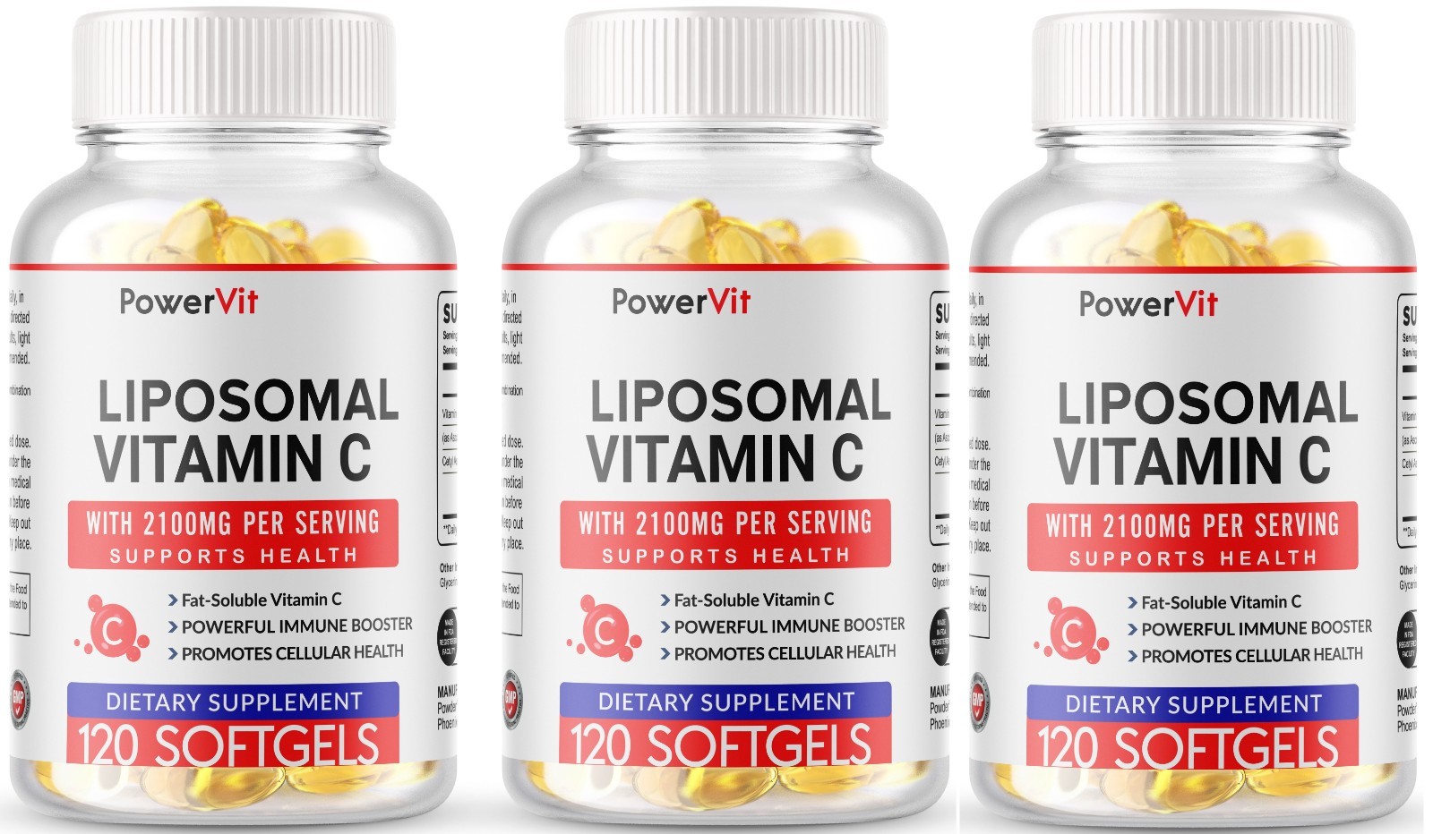 Liposomal Vitamin C 2100mg – 360 Softgels – High Absorption Supplements MADE USA