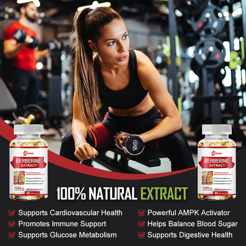 100% Pure Berberine HCL Softgels 1200mg, Healthy Cholesterol, Anti-inflammatory