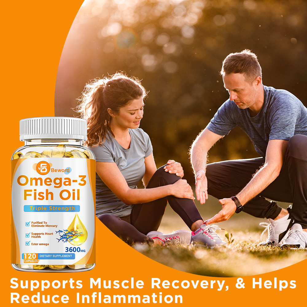 Omega 3 Fish Oil Capsules 3x Strength 3600mg EPA & DHA, Highest Potency