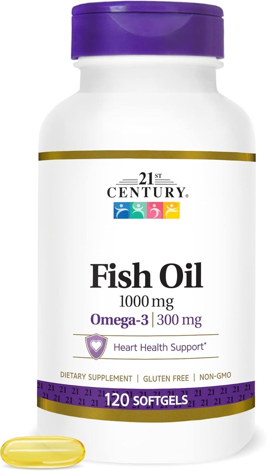 Gluten-Free 1000 mg Fish Oil Softgels – 120 Count for Cardiovascular Wellness