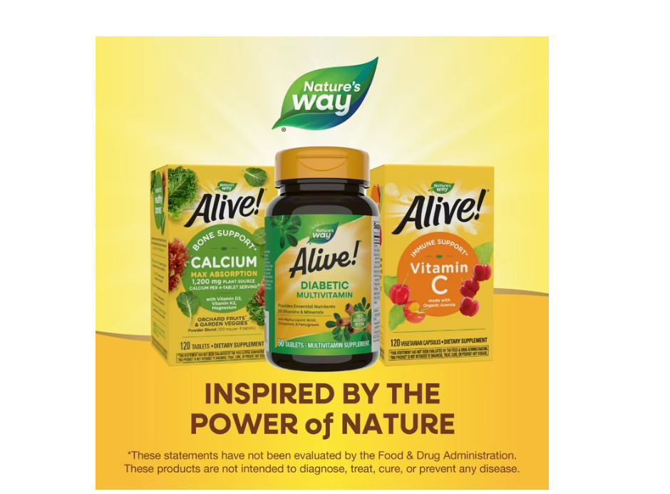 Nature’S Way Alive! Diabetic Multivitamin, Alpha Lipoic Acid, High Potency B-Vit