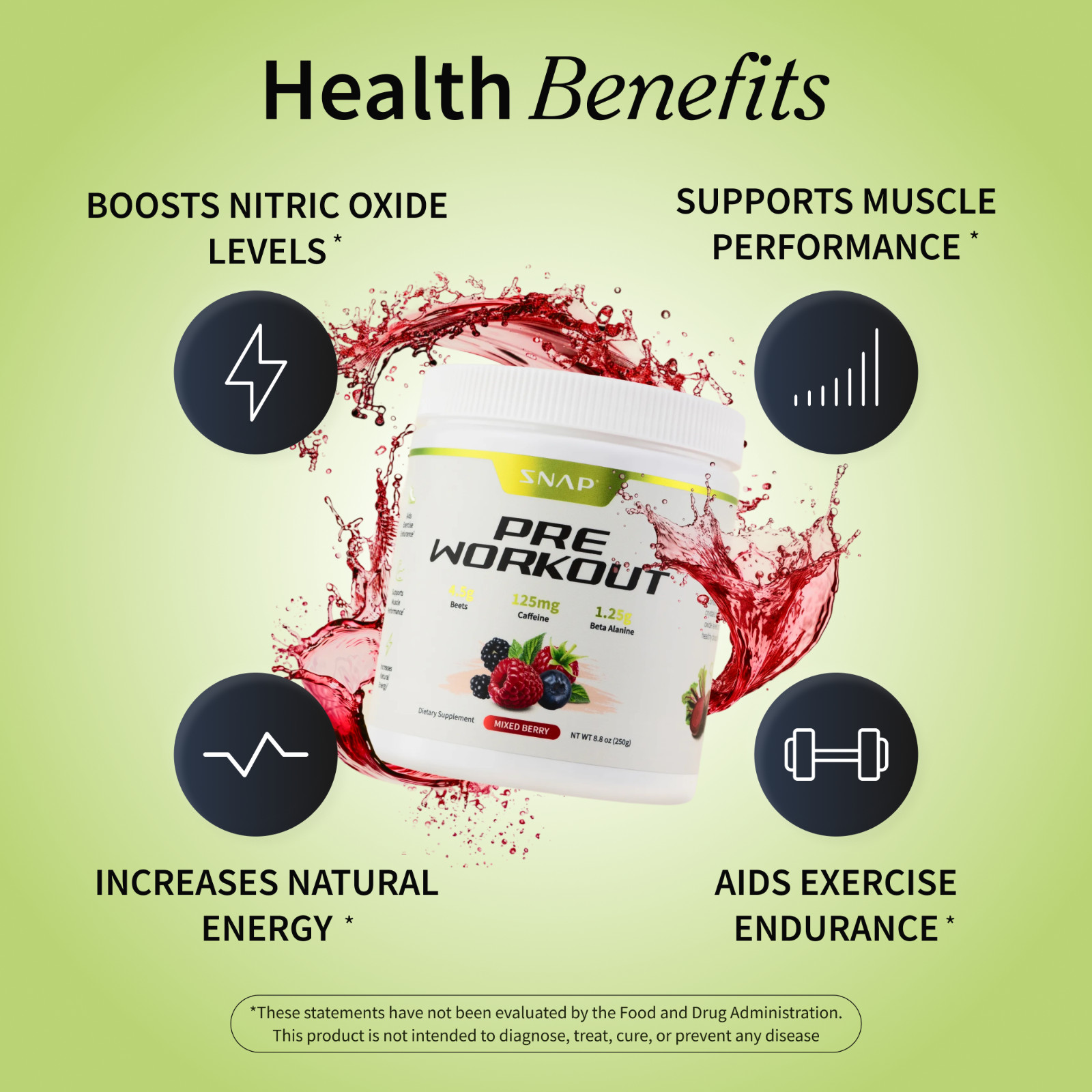 Organic Nitric Oxide Beet Root Powder or Pre Workout – Heart Health, Supports BP